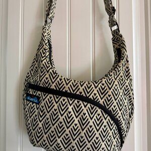 KAVU Rope Sling Bag - Geometric Black & White Pattern